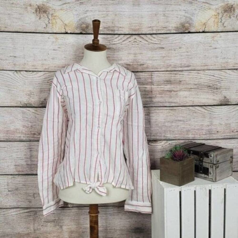 5/$25 NWT Sanctuary Hayley Stripe Tie‎ Front Shirt Size Extra Large